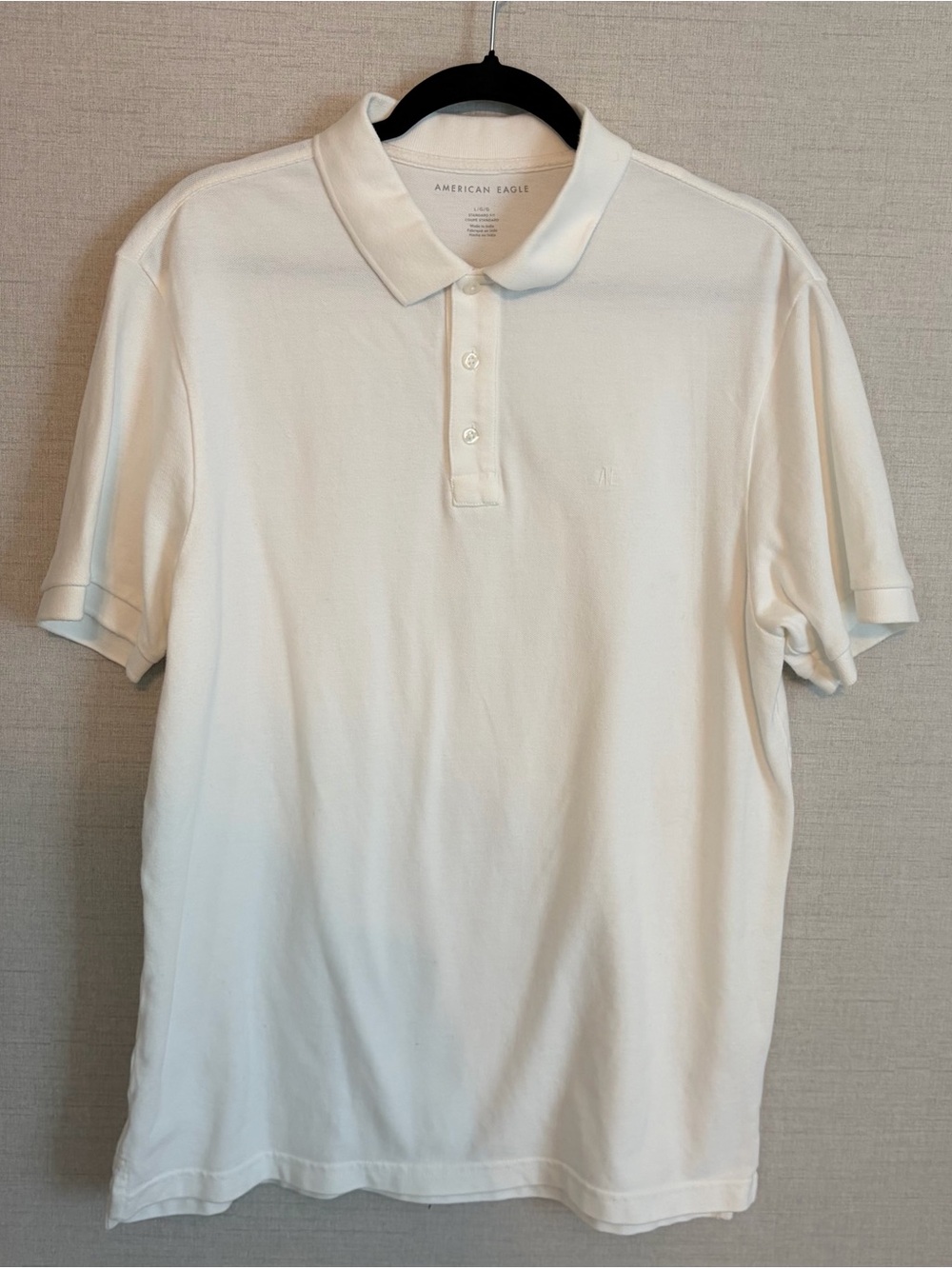 Men’s Large American Eagle Standard Fit Classic White Polo